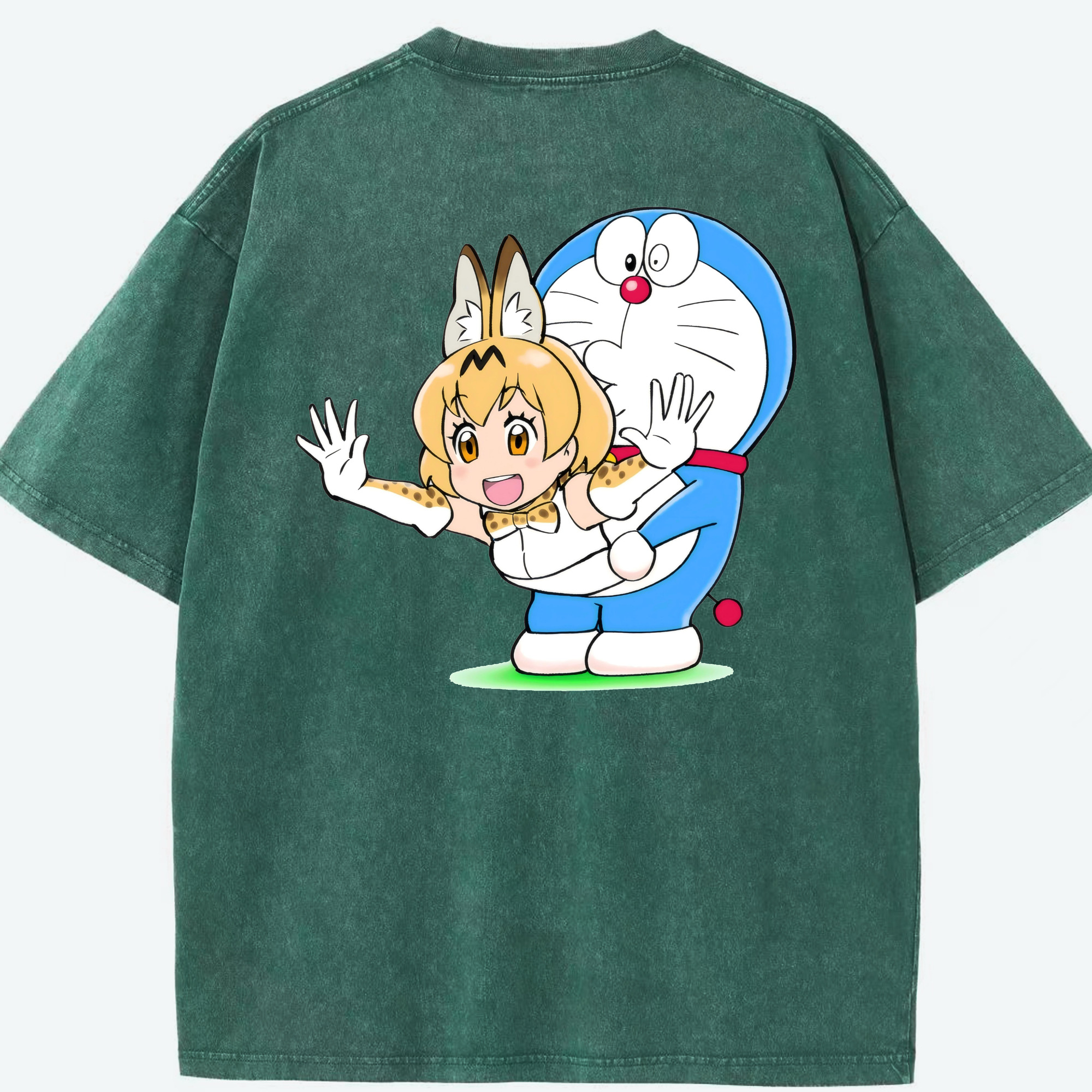 （画像用） ドラえもん Doraemon 綿100% ヴィンテージ風 半袖Tシャツ（背面プリント）